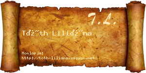 Tóth Liliána névjegykártya